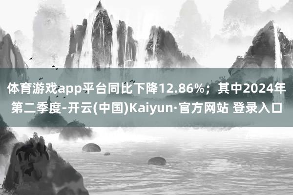 体育游戏app平台同比下降12.86%；其中2024年第二季度-开云(中国)Kaiyun·官方网站 登录入口