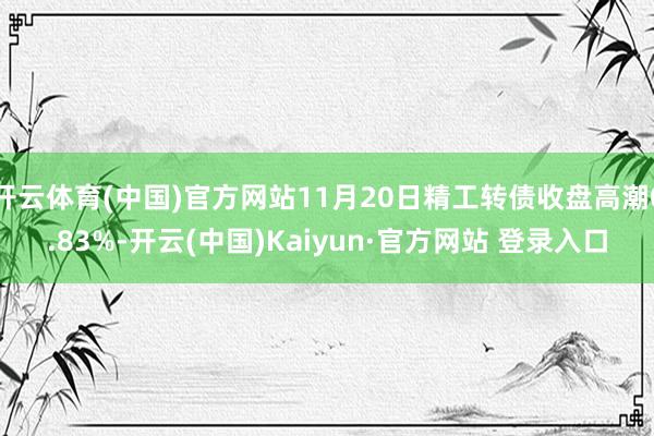 开云体育(中国)官方网站11月20日精工转债收盘高潮0.83%-开云(中国)Kaiyun·官方网站 登录入口