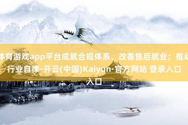 体育游戏app平台成就合规体系、改善售后就业；推动行业自律-开云(中国)Kaiyun·官方网站 登录入口